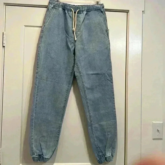 BBJ Los Angeles Hayley drawstring blue jean joggers size medium. - Picture 4 of 11